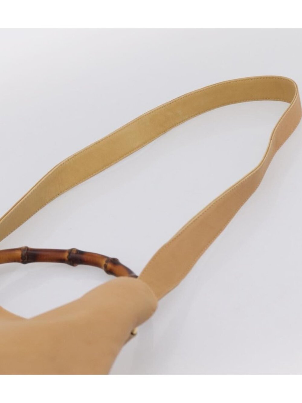 GUCCI Bamboo Shoulder Bag Suede 2way Beige Gold 001 1014 1638 0 - Picture 6 of 16